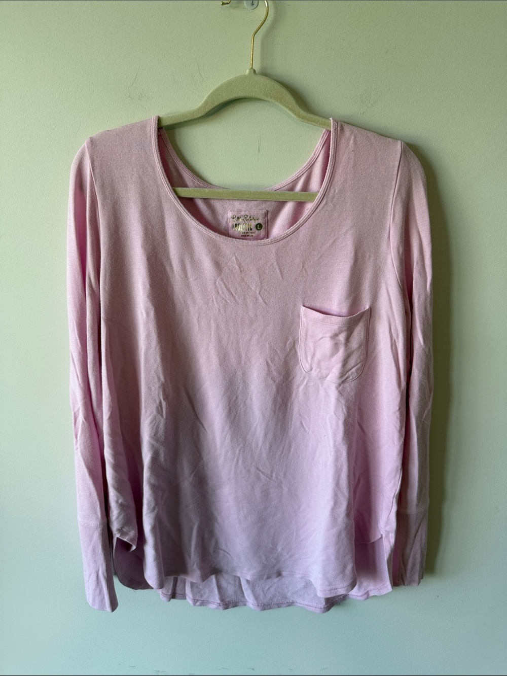 Lilly Pulitzer Luxletic Light Pink Long-Sleeve Pocket Tee Modal